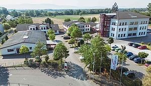 LS telcom building in spring