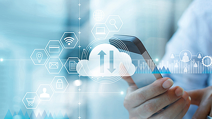 Smartphone with network icons representing mobile broadband, capacity planning and spectrum demand.